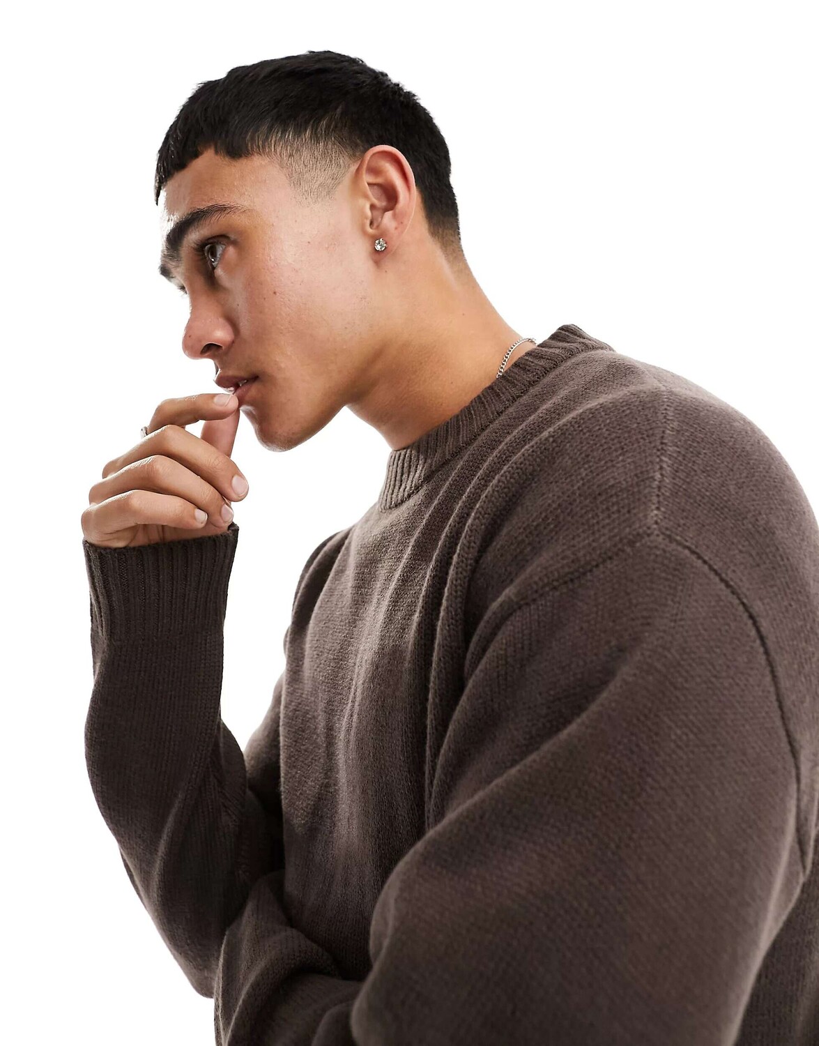 

Коричневый вязаный джемпер с заниженными плечами Jack & Jones Essentials
