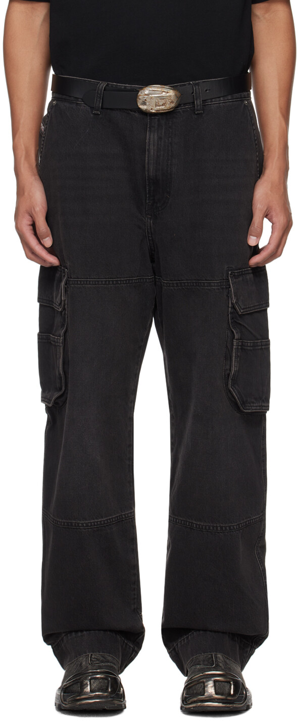 

Черные джинсы D-Fish Diesel, цвет Black/Dark grey
