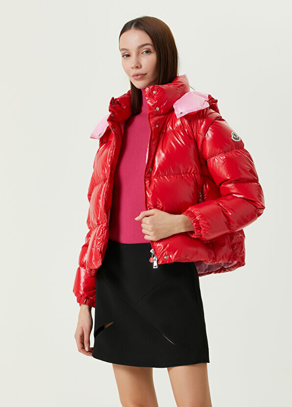

Красное пуховое пальто с капюшоном mauleon Moncler, Красный