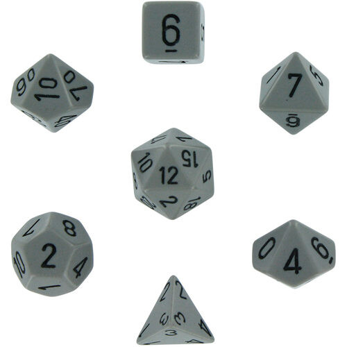 

Игровые кубики Opaque Poly 7 Set: Grey/Black Chessex
