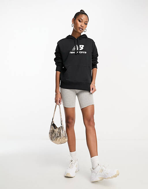 

Черная толстовка с логотипом New Balance Essentials, Черный