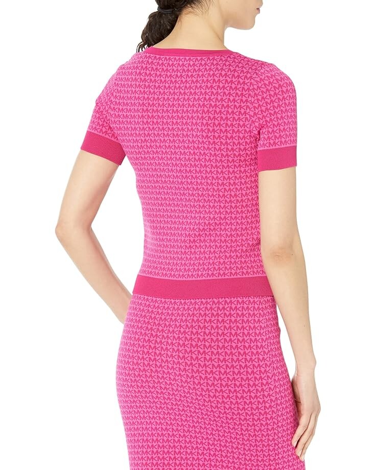 

Свитер Michael Kors Mini MK Block Scoop Neck Top, цвет Cerise