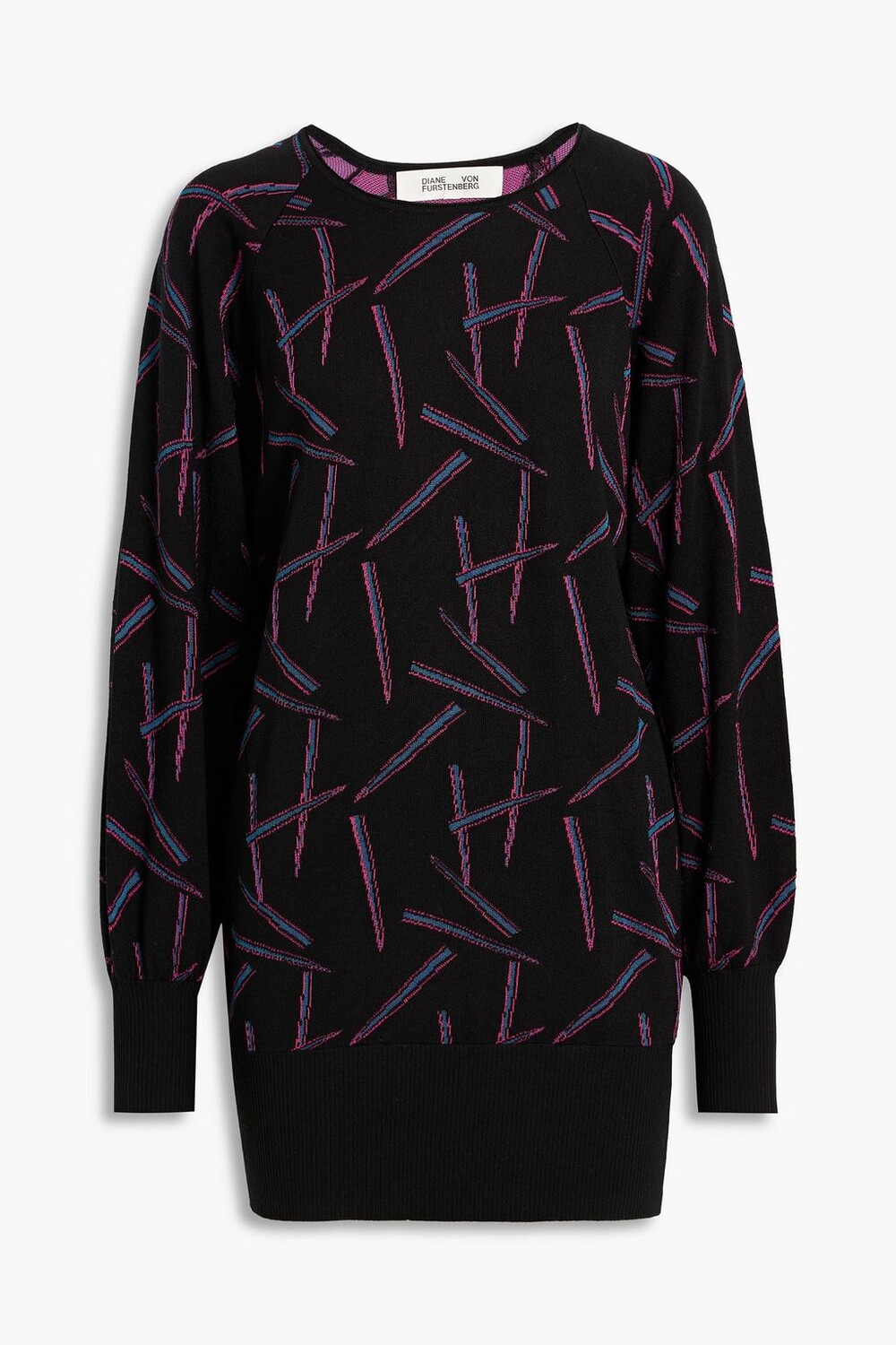 

Платье мини Amarrah жаккардовой вязки DIANE VON FURSTENBERG, черный