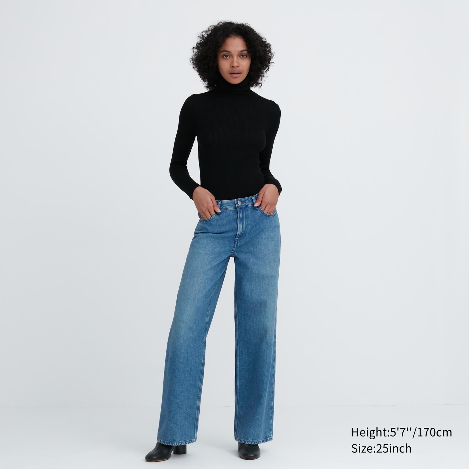 

Джинсы Baggy Fit с низкой посадкой Uniqlo, синий