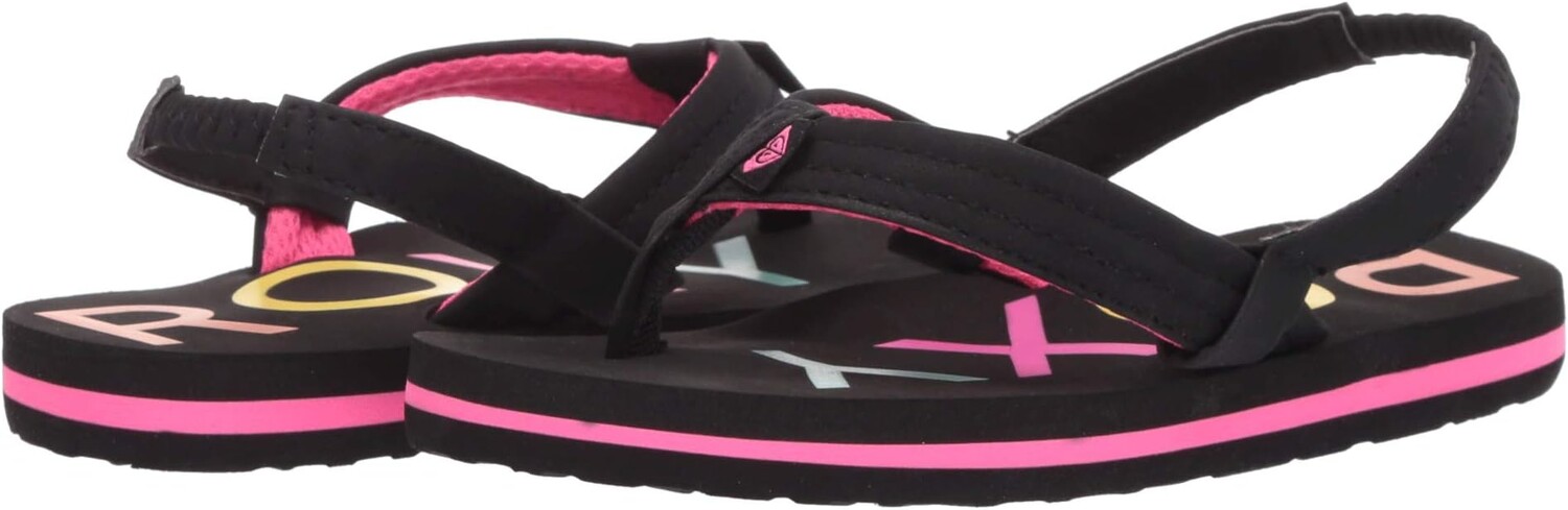 Сандалии на плоской подошве Roxy Kids Vista III Flip Flop Roxy, черный сандалии черный на плоской подошве roxy