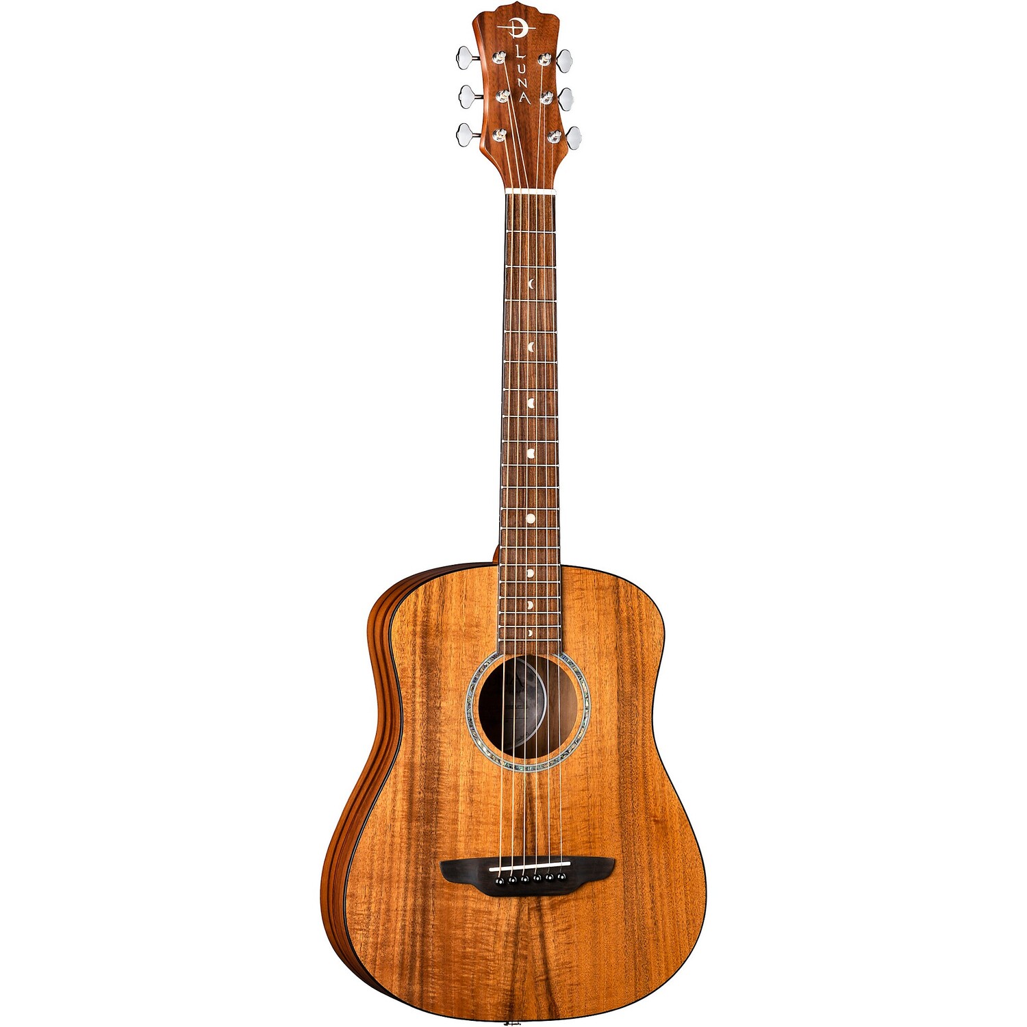 

Luna Guitars Safari Solid Koa Top Акустическая/электрическая гитара размера 3/4 Satin Natural