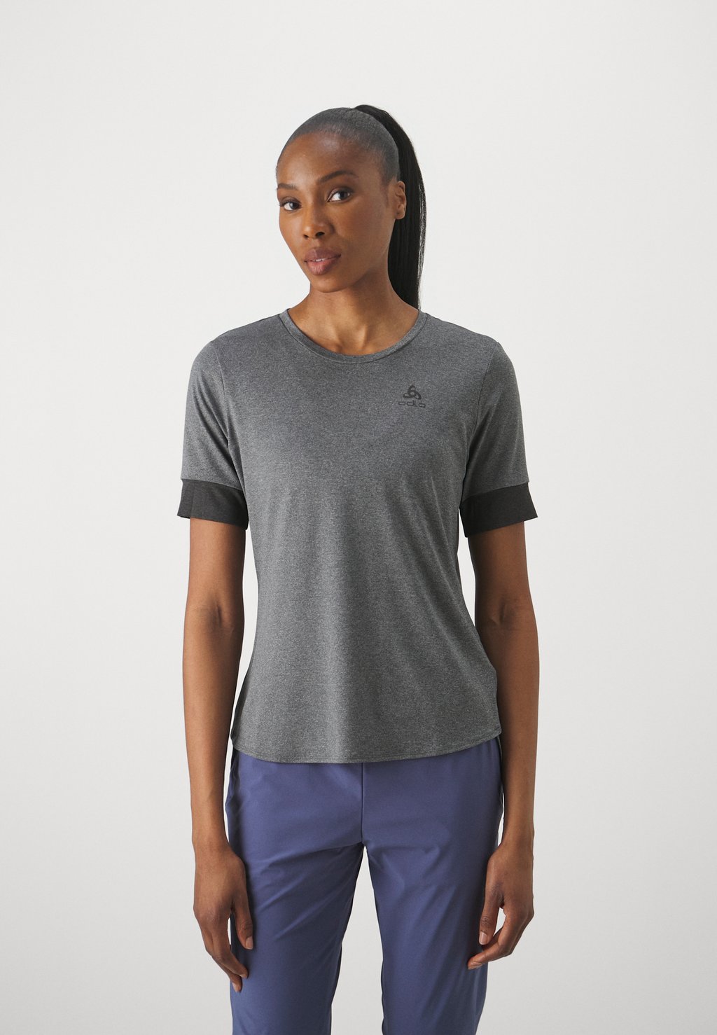 Спортивная футболка CREW NECK RIDE 365 ODLO, цвет black melange/grey melange трусы женские размер 40 цвет grey melange