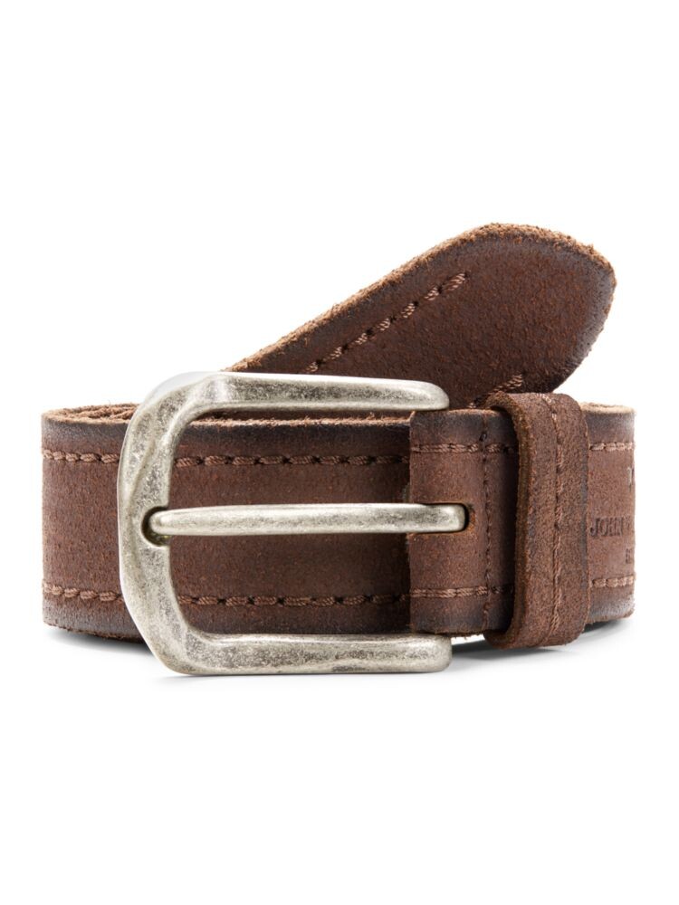 

Кожаный ремень с потертой пряжкой John Varvatos, цвет Chocolate