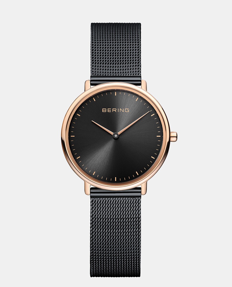 цена Женские часы Ultra Slim-Classic 15729-166 с черной стальной сеткой Bering, черный