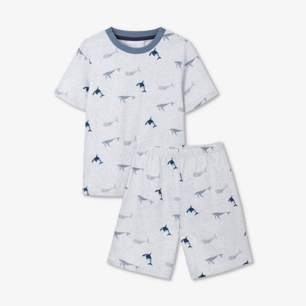 

Короткие хлопковые пижамы с китовым принтом 1–6 лет The Little White Company, мультиколор