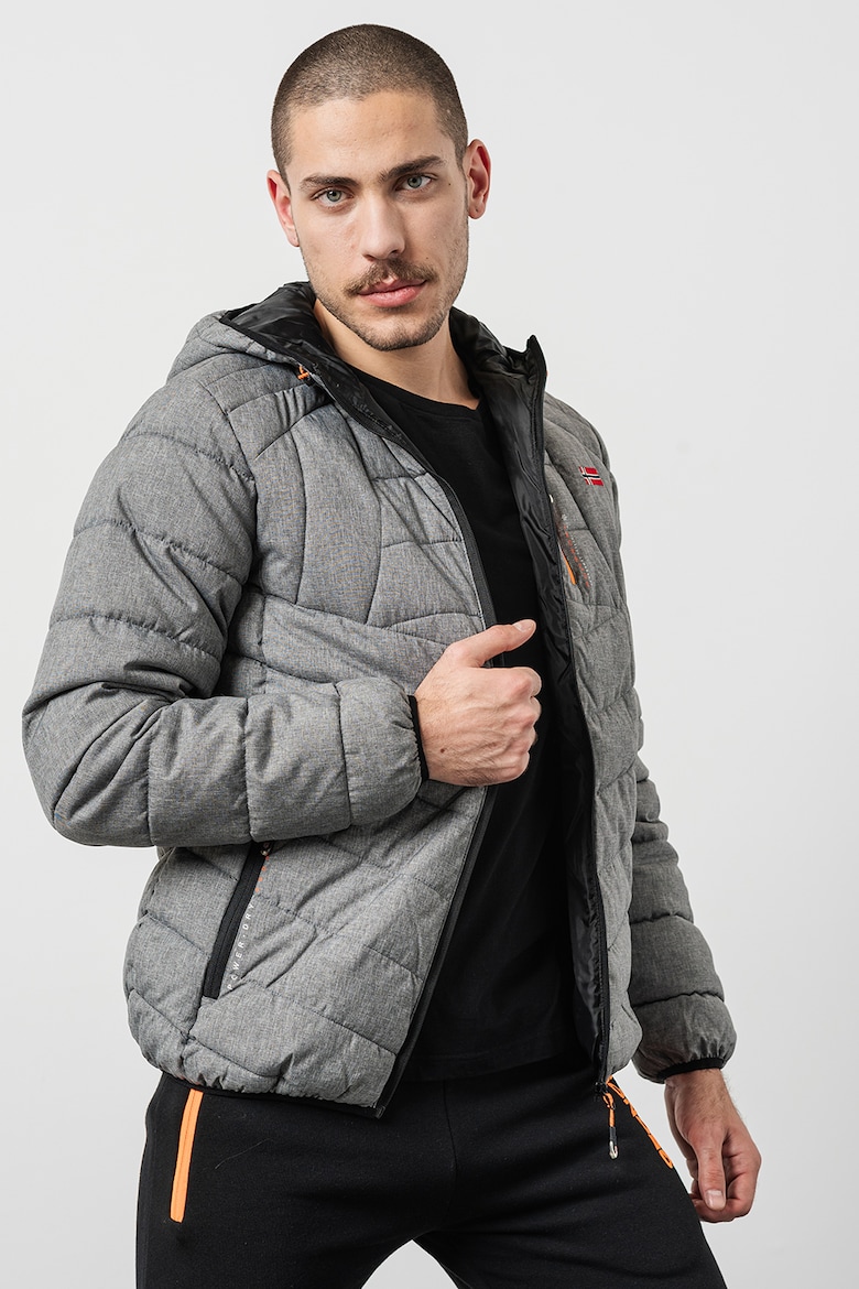 Зимняя утепленная куртка с капюшоном Bolchevic Geo Norway, серый