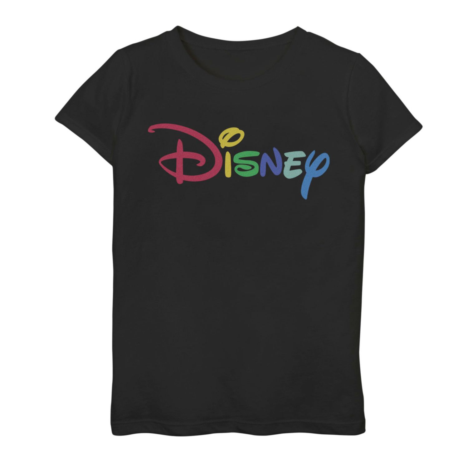 цена Футболка с радужным логотипом Disney для девочек 7–16 лет Disney, черный