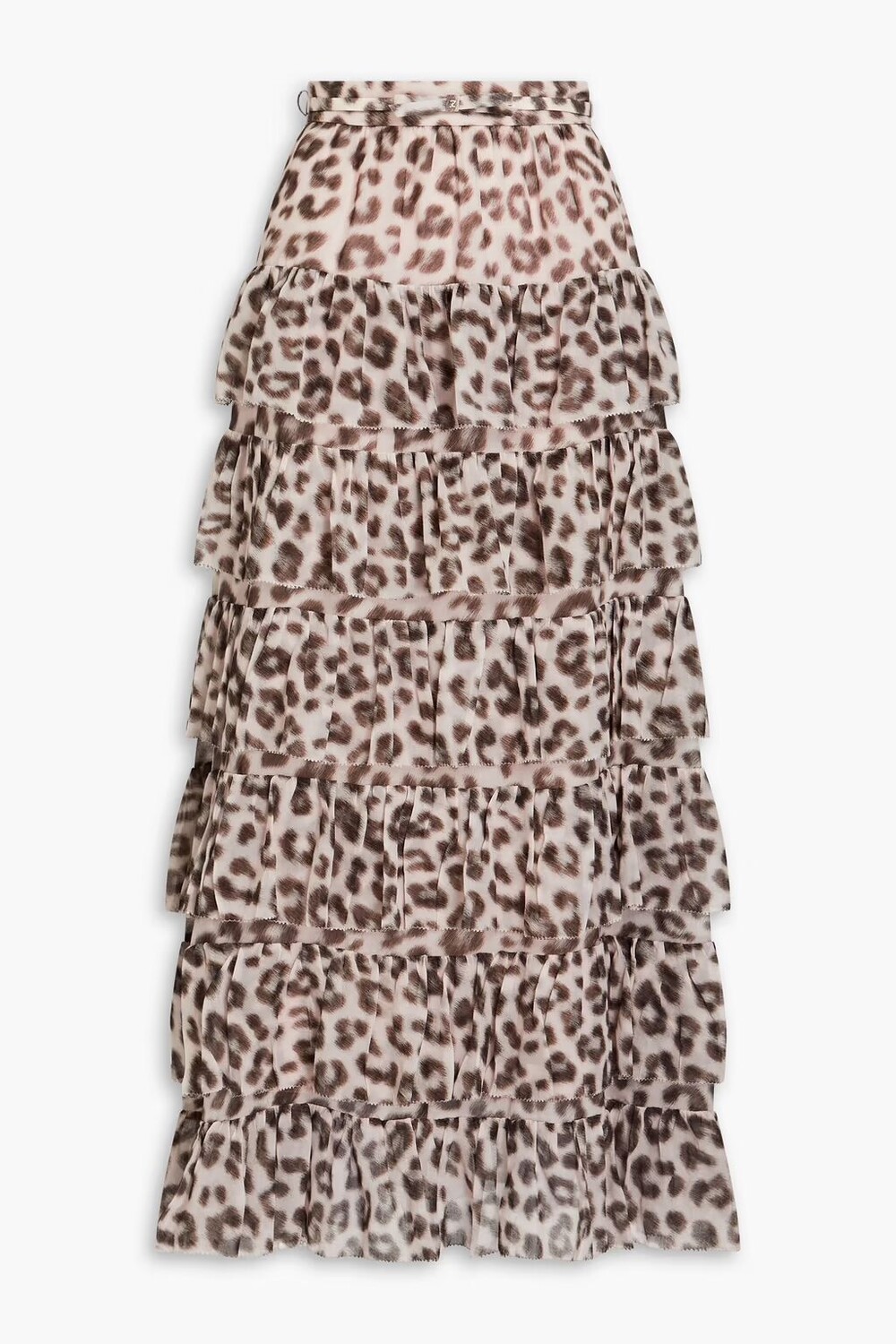 

Многоярусная юбка макси из хлопка и шелка с леопардовым принтом Zimmermann, цвет Animal print