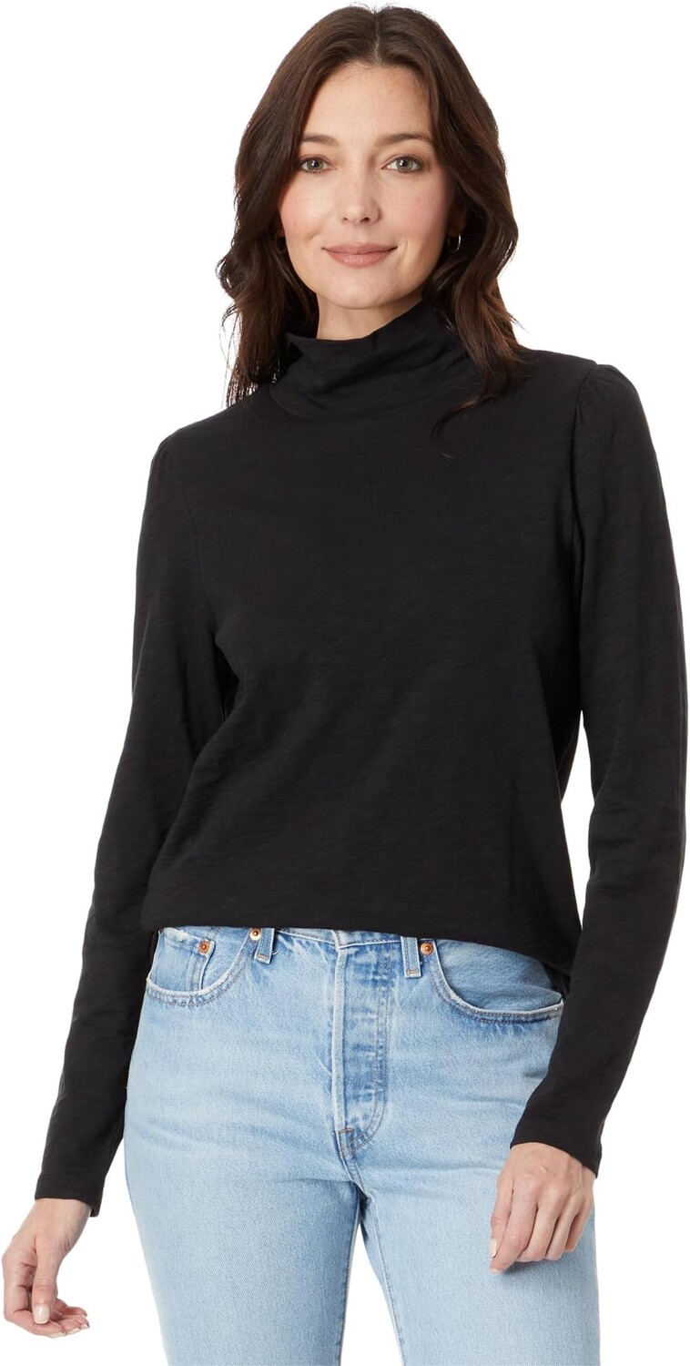 

Топ Lilla P Puff Sleeve Turtleneck, черный