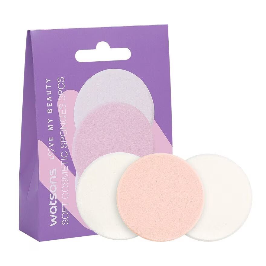 

Watsons Мягкие косметические губки 3s, White / Pink