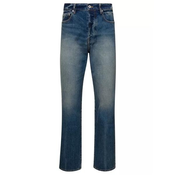

Джинсы 5-pocket stonewashed straight jeans in cotton Kenzo, синий