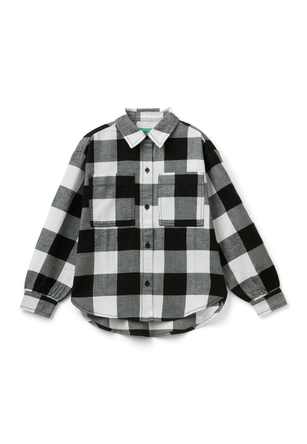 

Рубашка Oversized Plaid United Colors of Benetton, черный