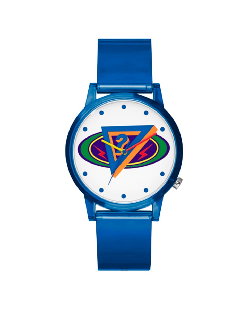 цена Часы унисекс J balvin V1049M1 из полиуретана с синим ремешком Guess, синий