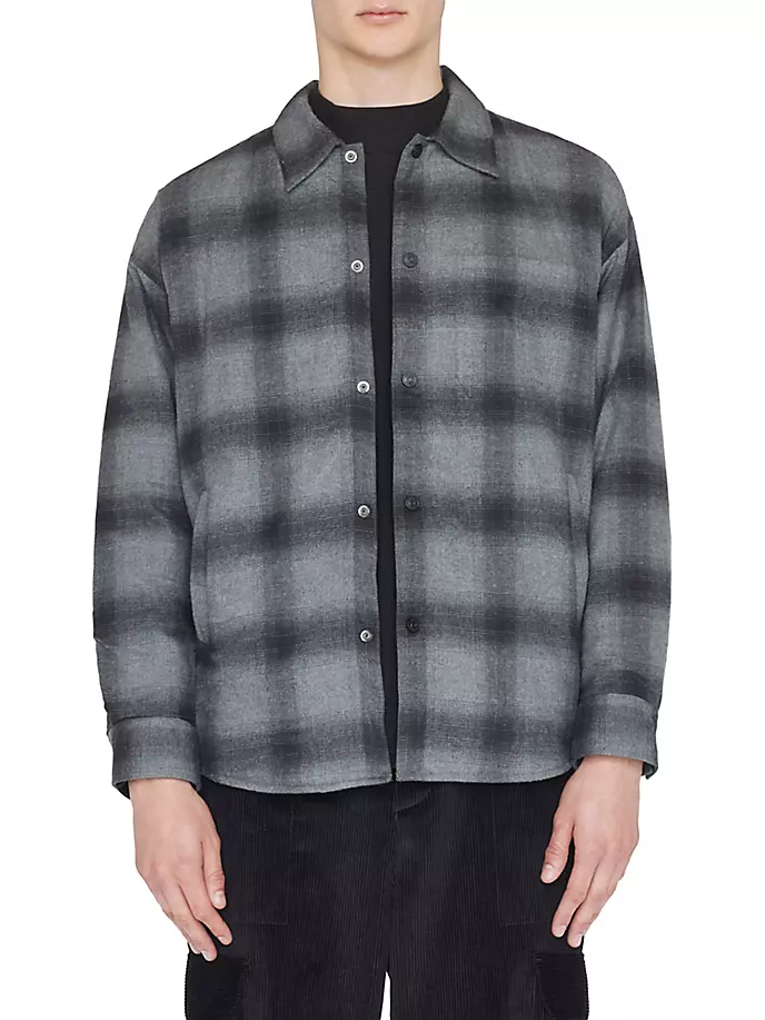 

Утепленная клетчатая рубашка Frame, цвет black grey plaid