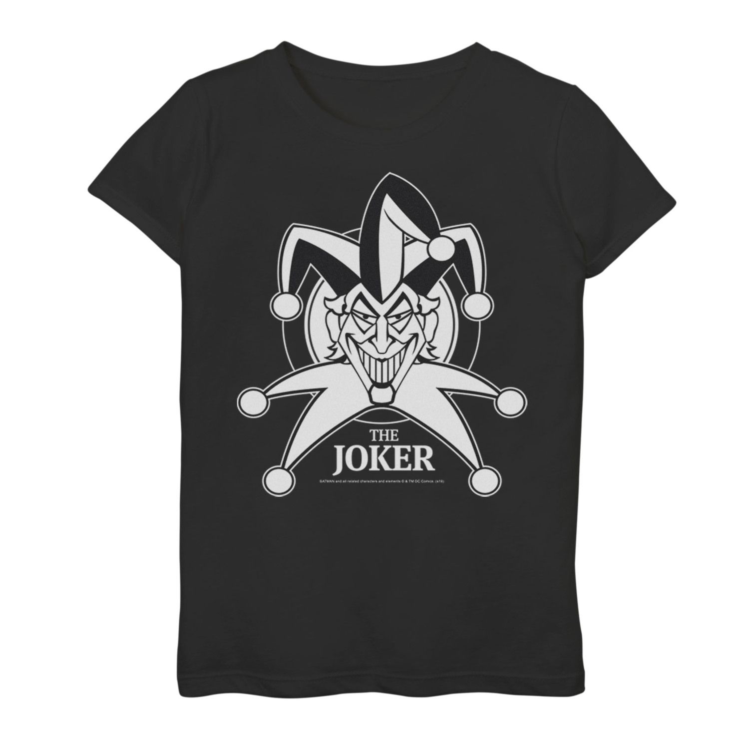 Классическая футболка с графическим рисунком и плакатом для девочек 7–16 лет DC Comics Joker Smiling DC Comics футболка с геометрическим плакатом и графическим рисунком dc comics для девочек 7–16 лет с бэтменом dc comics