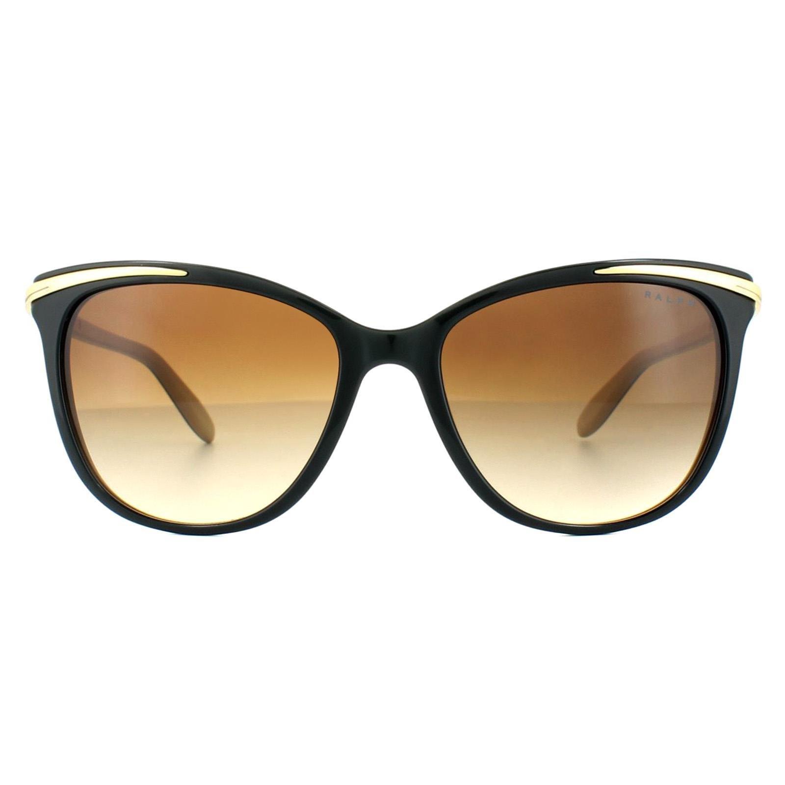 цена Черные коричневые солнцезащитные очки «кошачий глаз» с градиентом Ralph by Ralph Lauren, черный