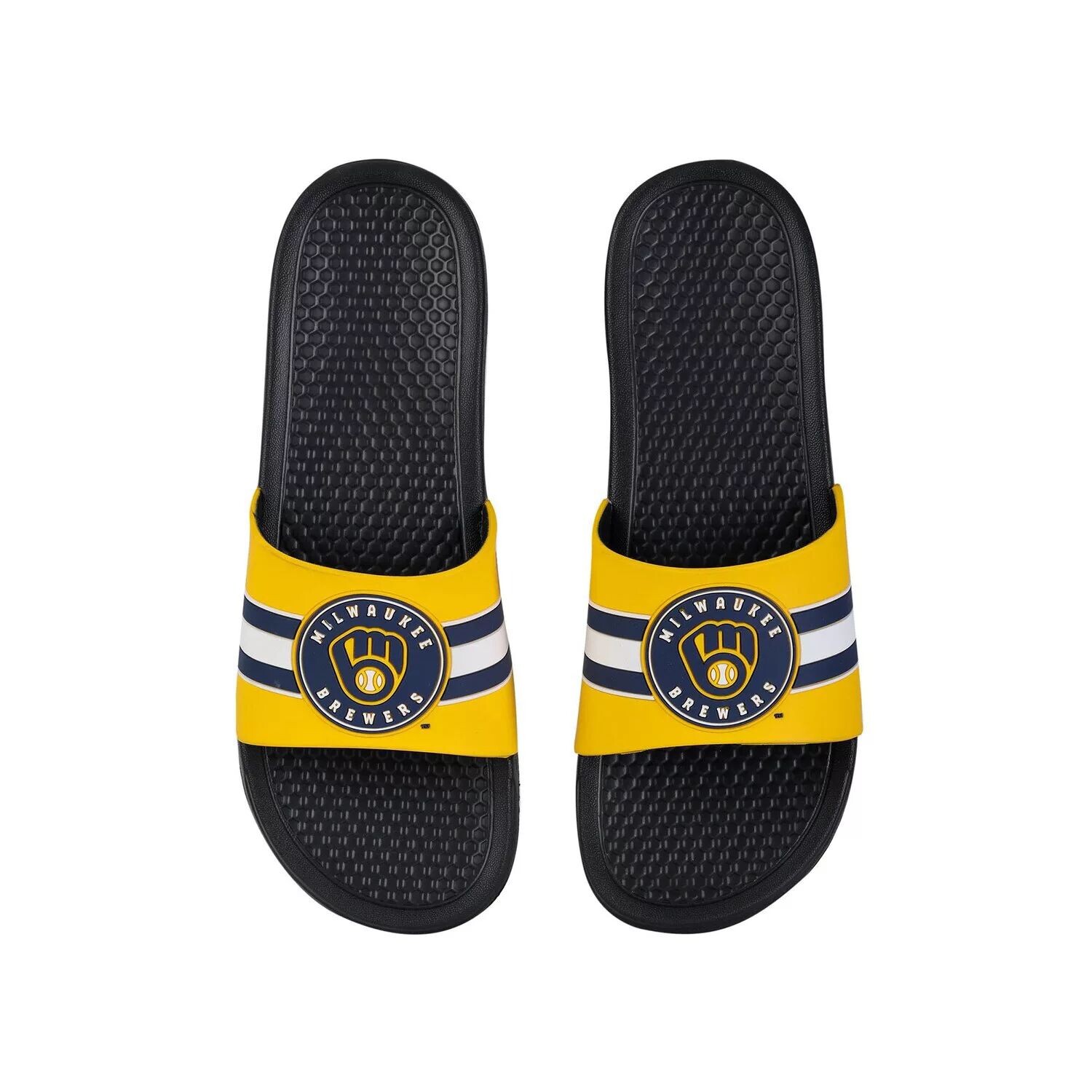 

Сандалии FOCO Milwaukee Brewers с ремешками в полоску