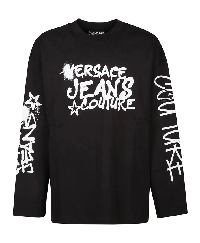 

Футболка с длинными рукавами и логотипом S Versace Jeans Couture, черный