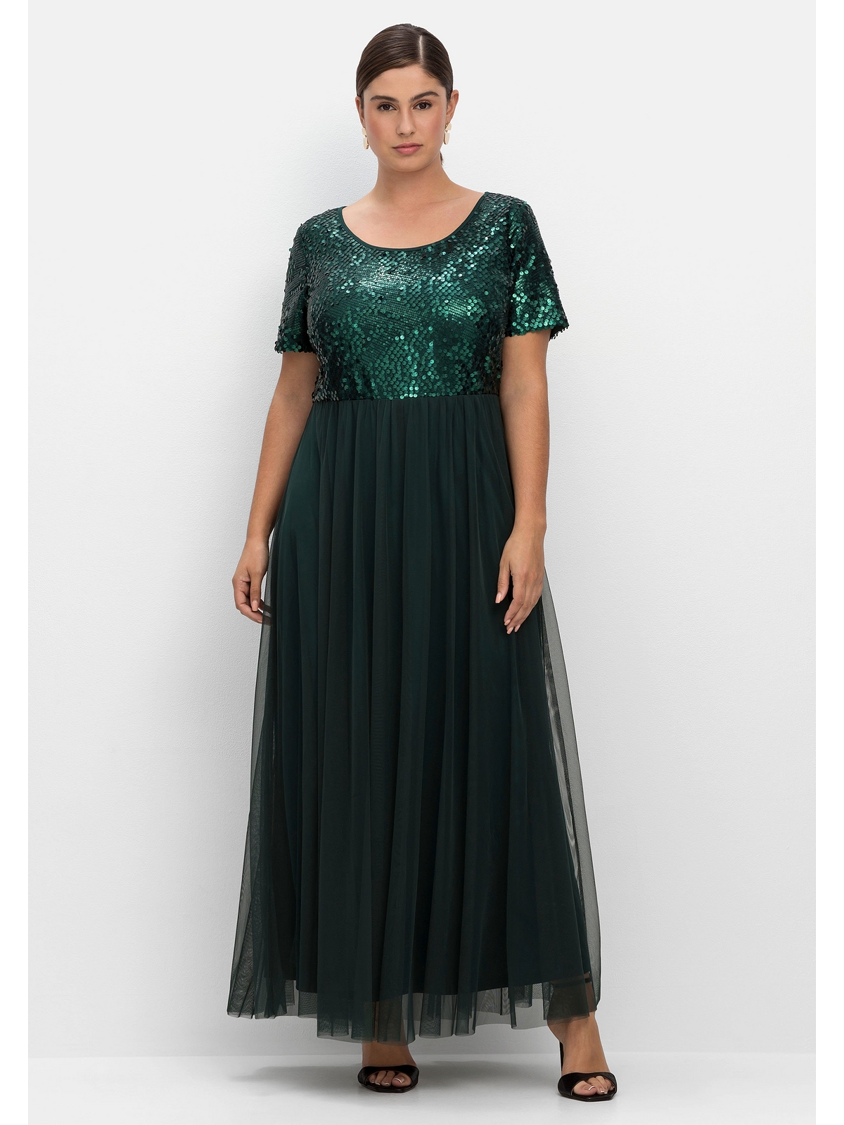 Платье sheego Maxi, темно-зеленый