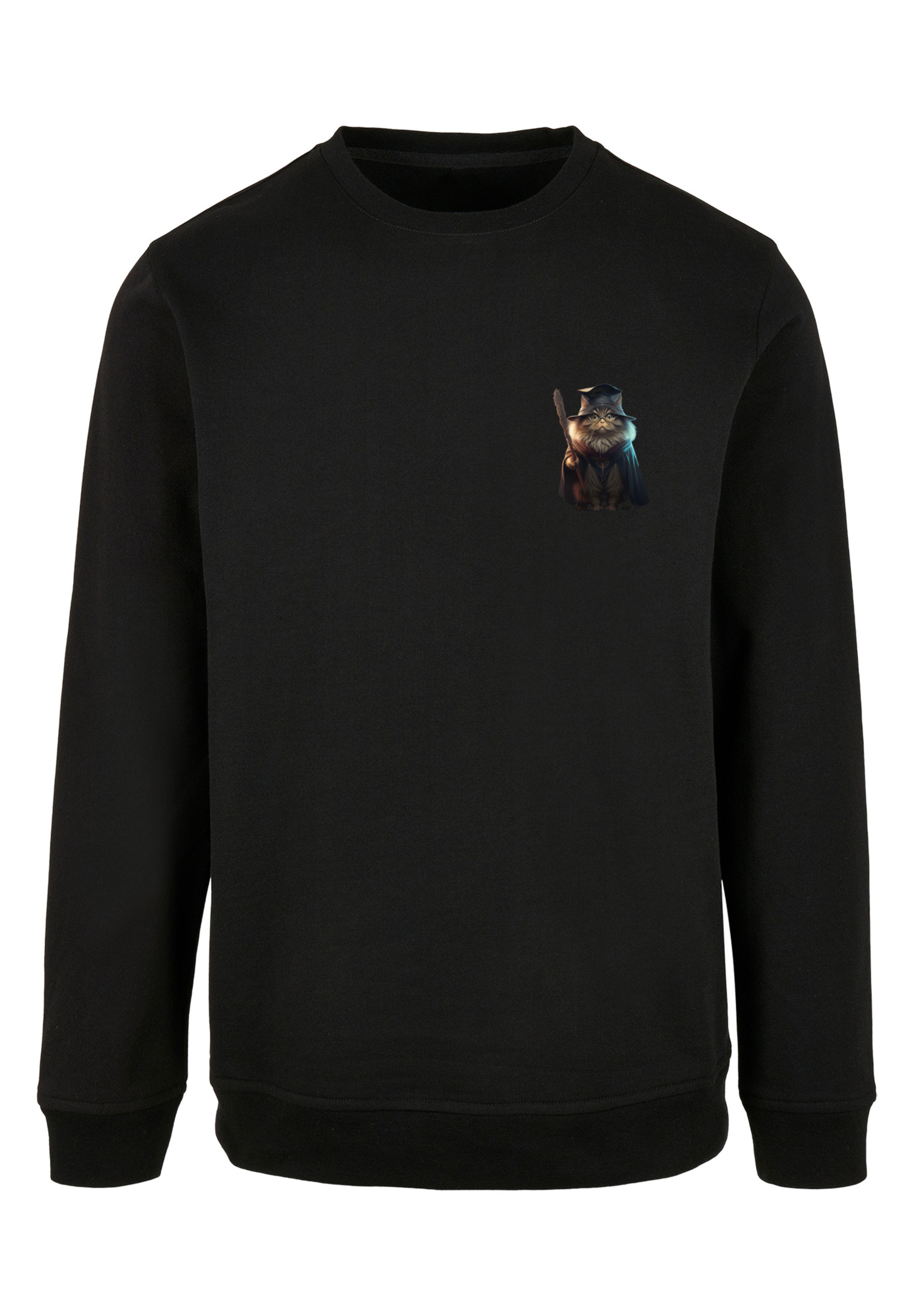 Пуловер F4NT4STIC Sweatshirt Wizard Cat CREW, черный