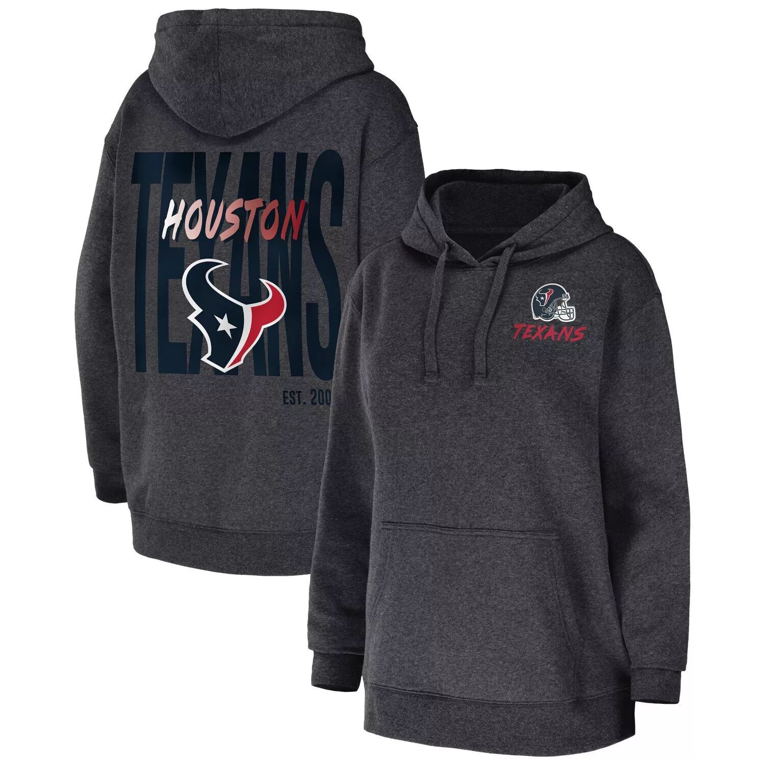 

Женская одежда от Erin Andrews Heather Charcoal Houston Texans Флисовый пуловер с капюшоном