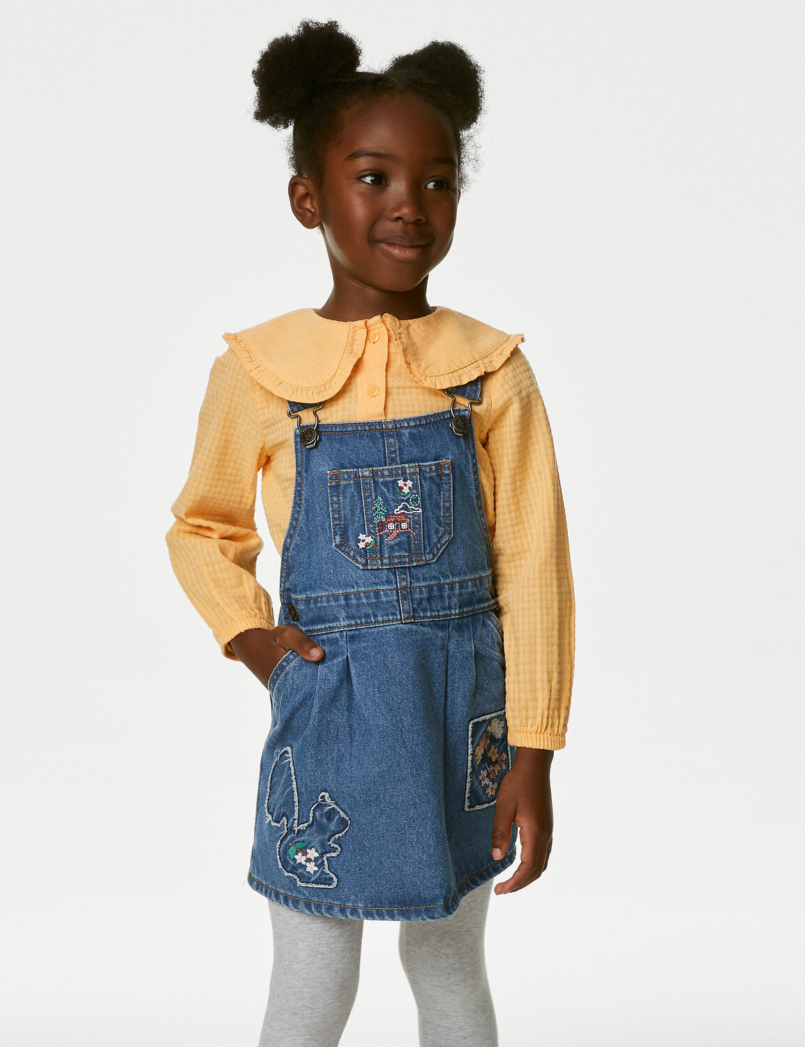 

2 сарафана из чистого хлопка с белкой (2–8 лет) Marks & Spencer, деним
