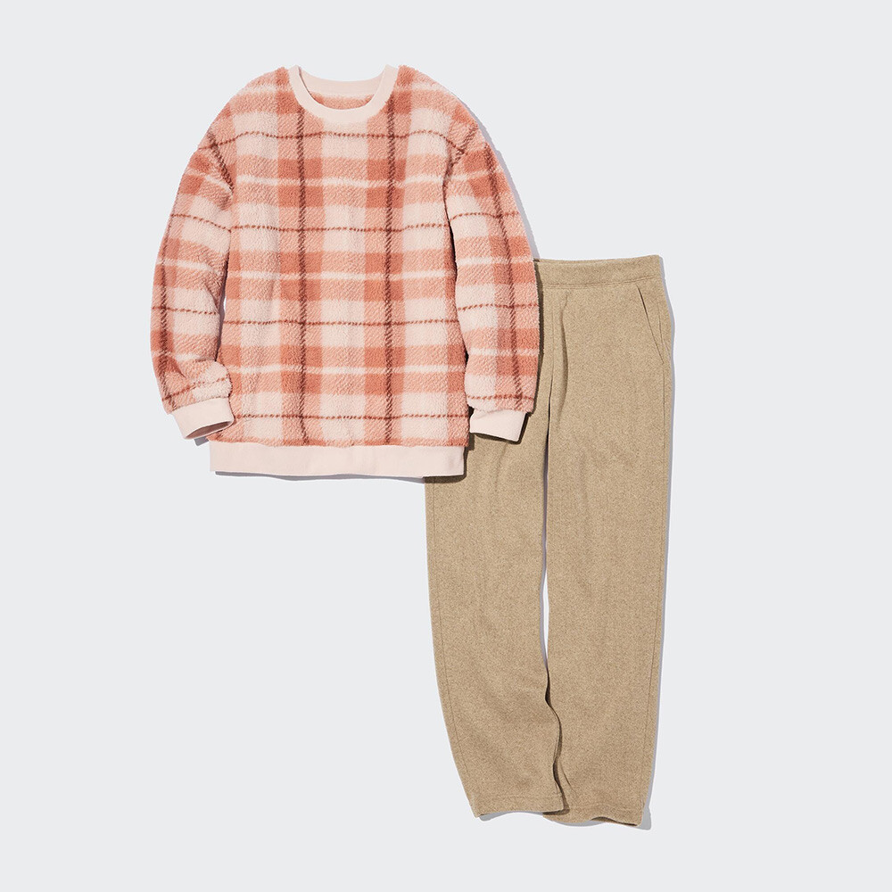 

Костюм Uniqlo флисовый с длинными рукавами, розовый