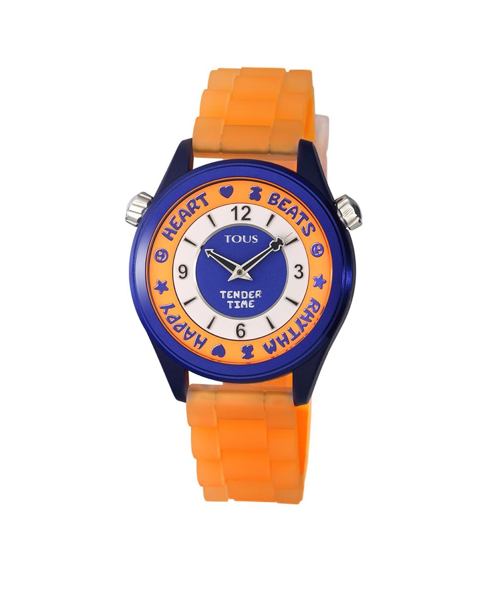 Аналоговые женские часы Tender Time из стали с оранжевым ремешком Tous, оранжевый часы rhythm cre897nr03 pearl white