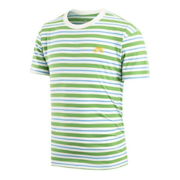 

Футболка Men's Nike Embroidered Logo Stripe Round Neck Short Sleeve Green T-Shirt, мультиколор