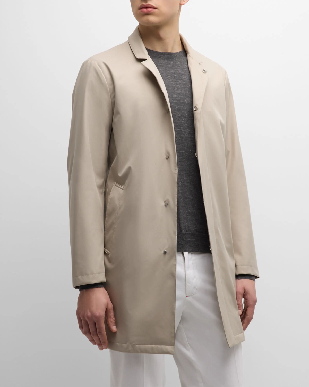 

Мужское нейлоновое пальто с капюшоном Kiton, цвет Light Brown