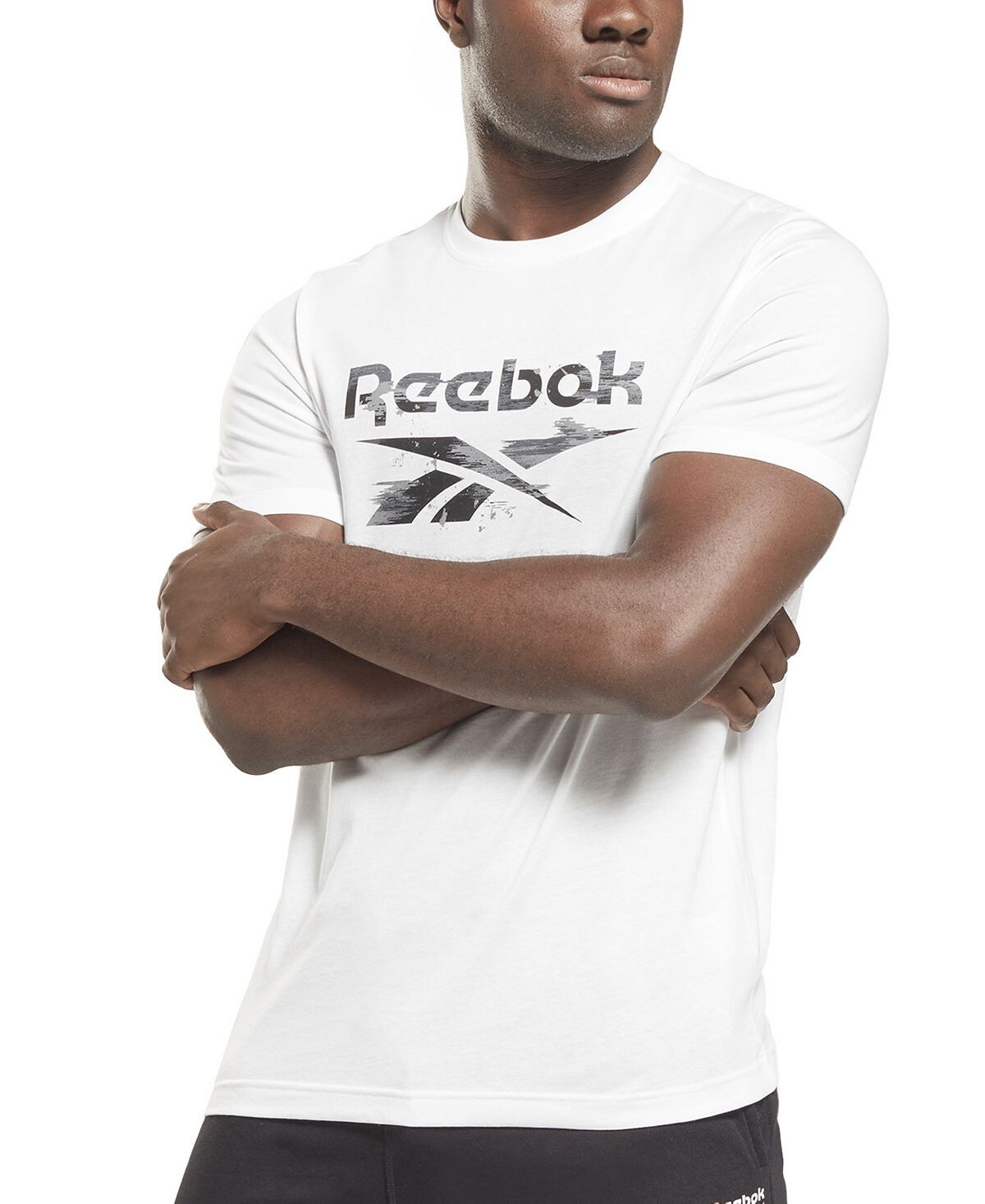 

Мужская цельнохлопковая футболка с камуфляжным логотипом Reebok