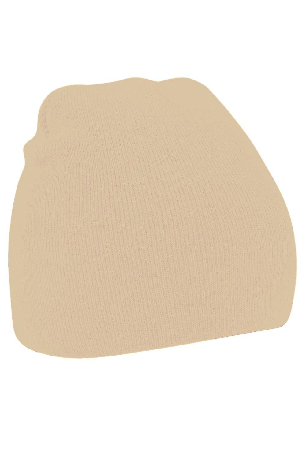 Простая базовая вязаная зимняя шапка-бини Beechfield, серый