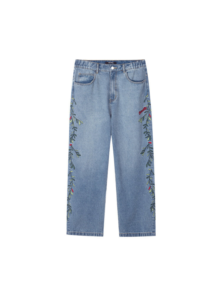 

Джинсы POIZON Baggy Straight с вышивкой