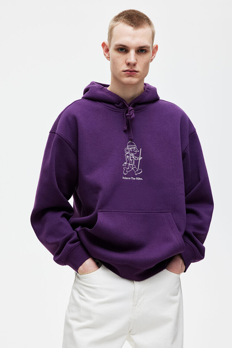 

Толстовка свободного кроя с принтом H&M, фиолетовый