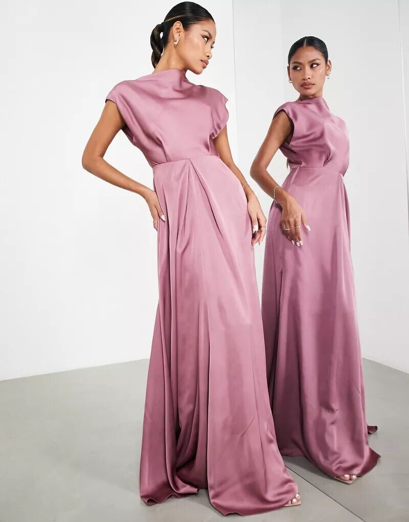 

Атласное платье макси с разрезом на спине ASOS EDITION