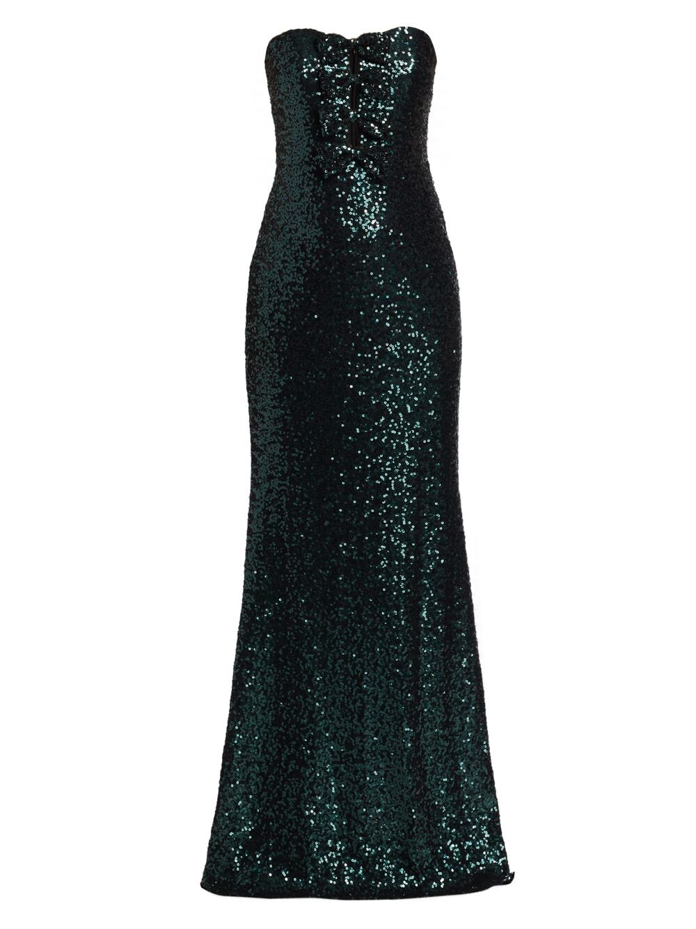 

Расшитое пайетками платье с бантом спереди Badgley Mischka