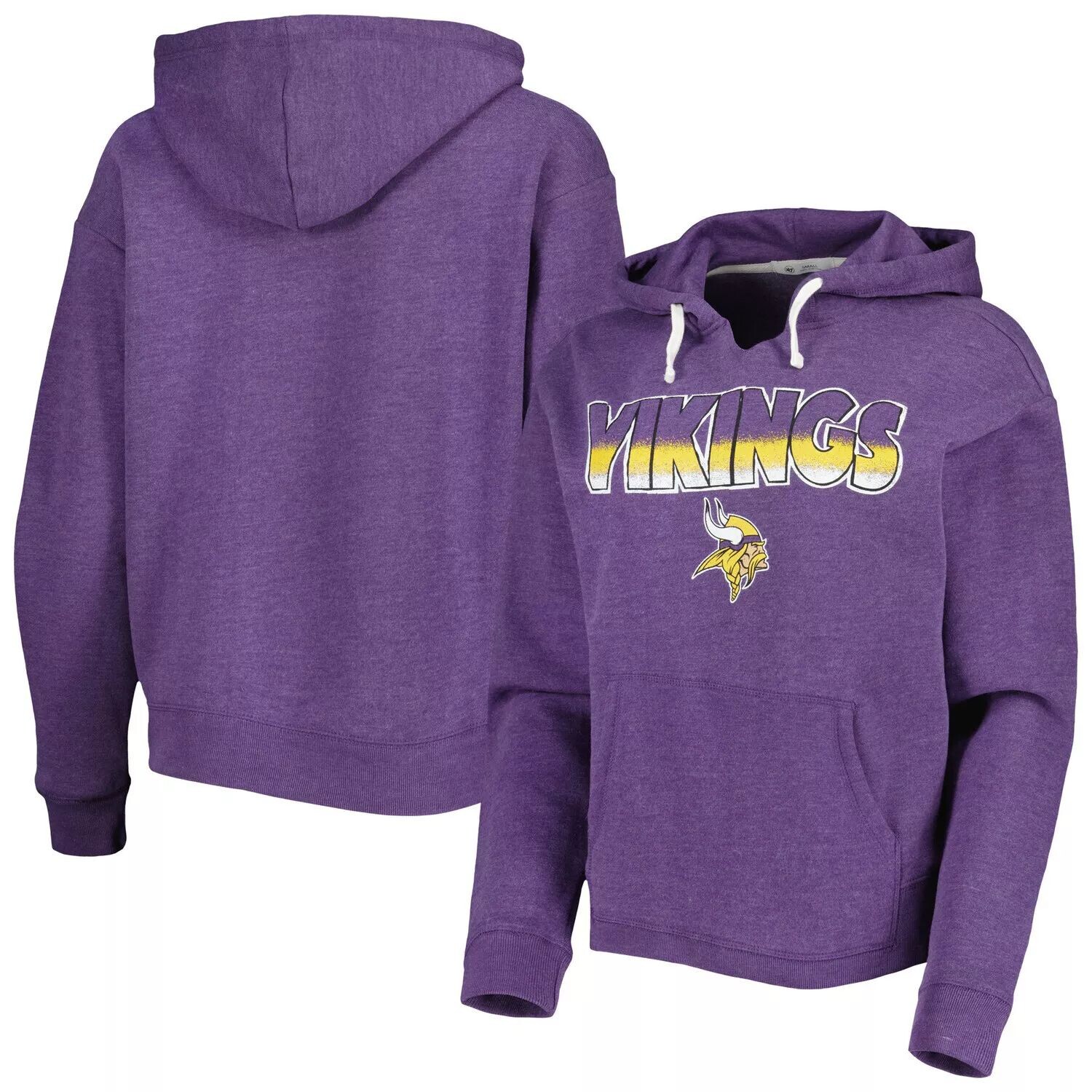 

Женский пуловер с капюшоном '47 Minnesota Vikings Color Rise Kennedy Notch Neck Neck