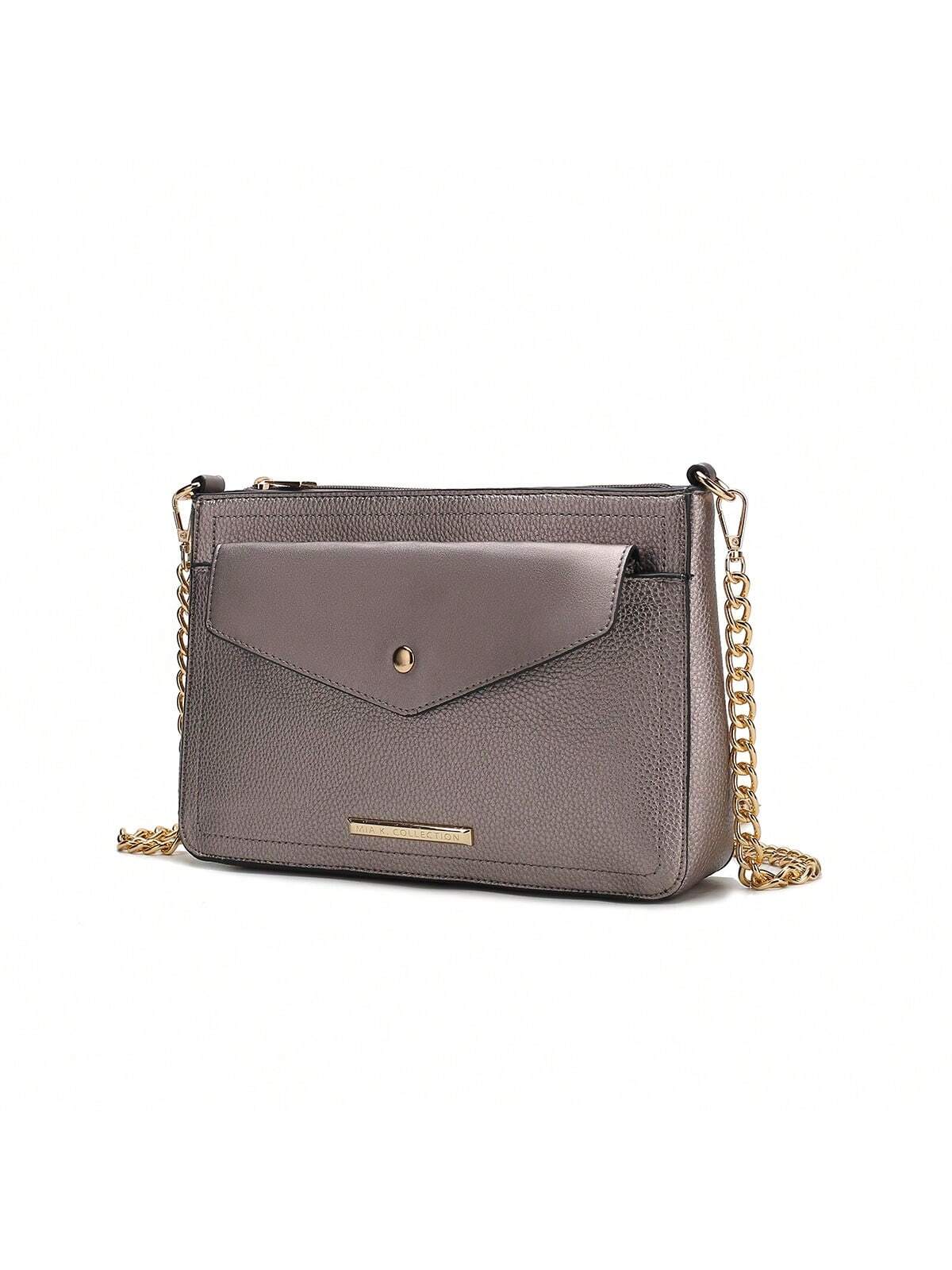 Коллекция MKF Женская сумка через плечо 3-в-1 из веганской кожи Maribel, повседневная сумка-кроссовер , олово сумка клатч повседневная фиолетовый