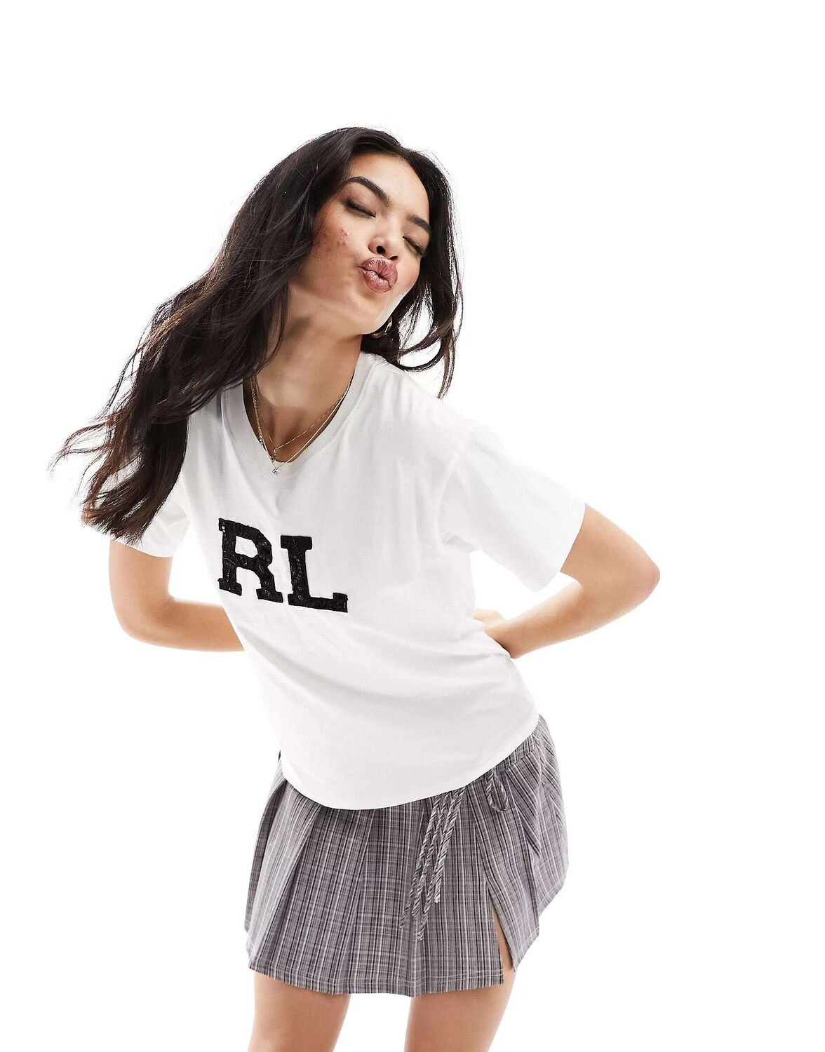 

Белая футболка с вышитым логотипом и пайетками Polo Ralph Lauren, Белый