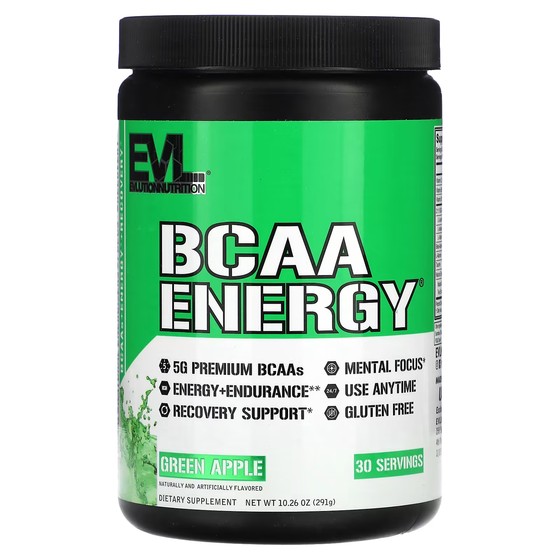 Пищевая добавка EVLution Nutrition BCAA Energy, зеленое яблоко пищевая добавка metabolic nutrition bcaa 300 г