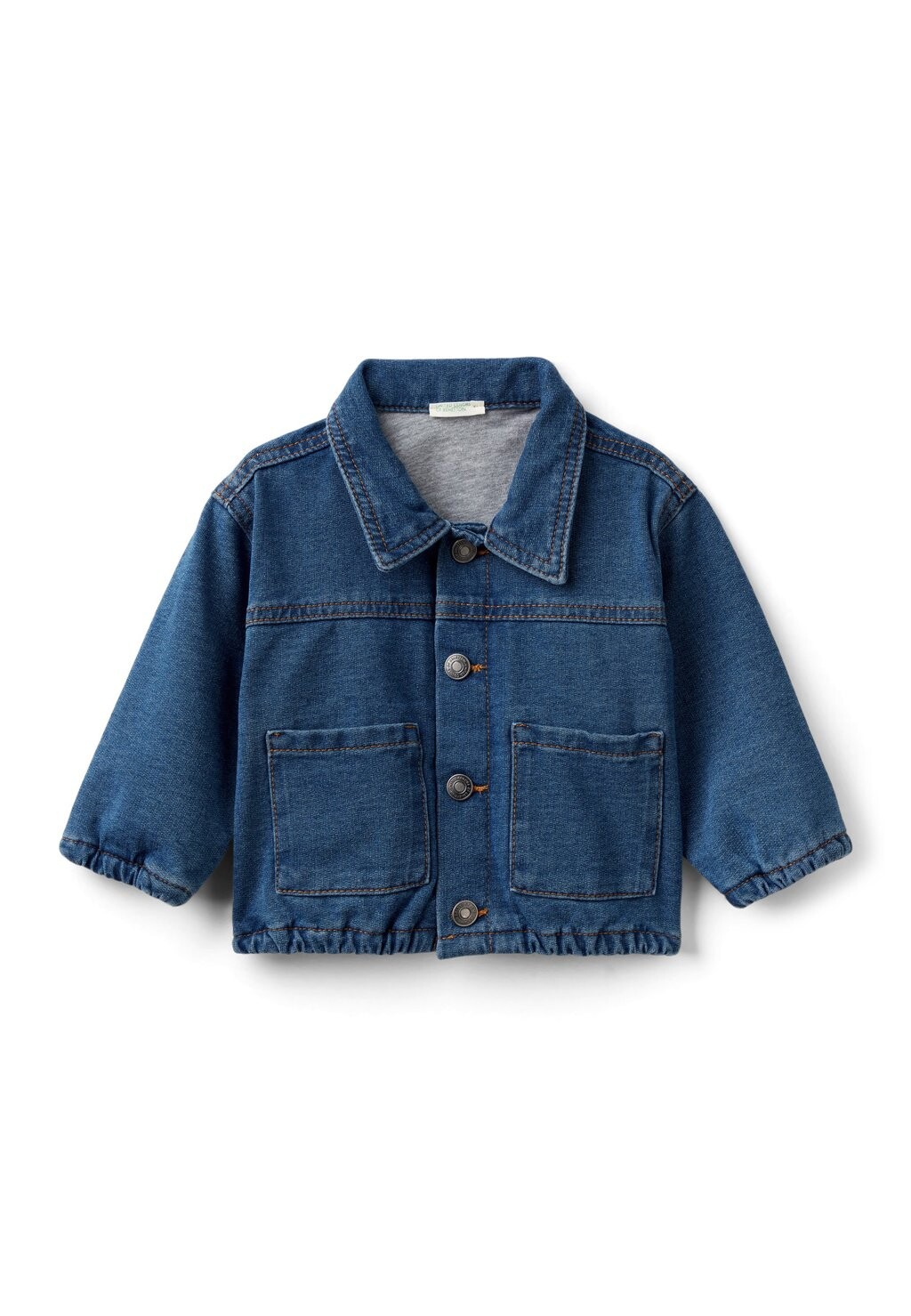 

Джинсовая куртка CON COLLETTO APERTURA CON BOTTONI ELASTICO POLSI E FONDO United Colors of Benetton, цвет blue