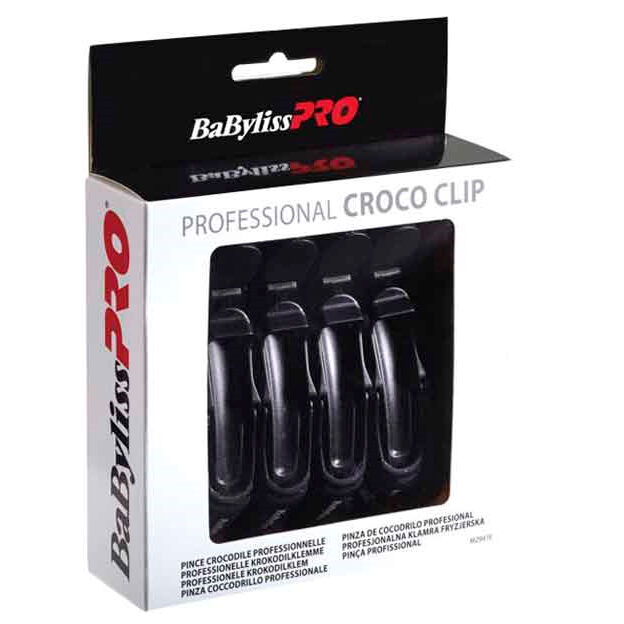 Набор: заколки для волос Babyliss Pro Croco Clips Black, 6 шт/1 упаковка большие зажимы крокодилы