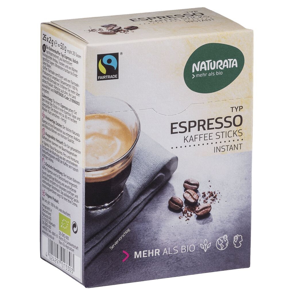 

Naturata Espresso Sticks, растворимый кофе в зернах 25х2г