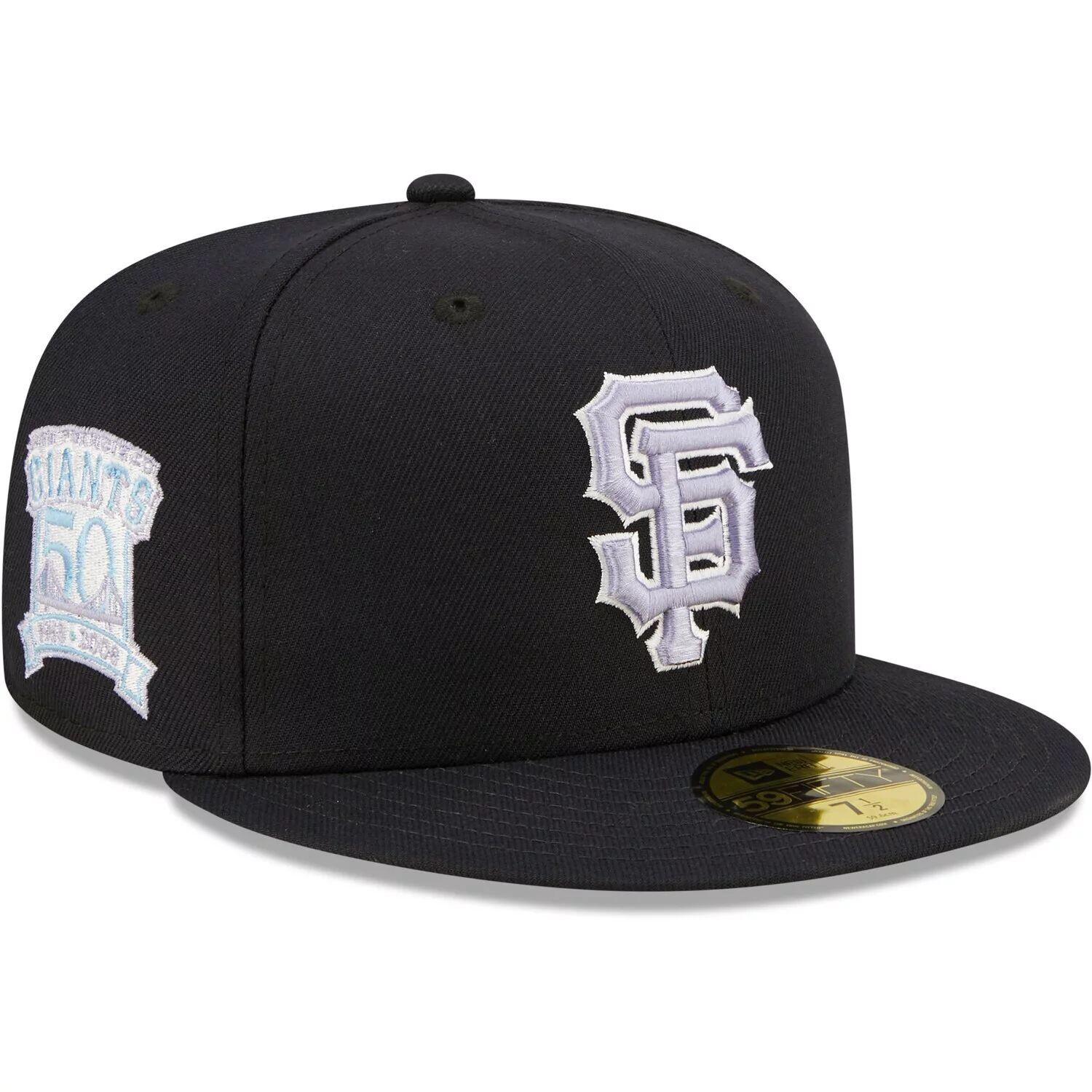

Мужская темно-синяя шляпа New Era San Francisco Giants 50th Anniversary лавандового цвета с капюшоном 59FIFTY
