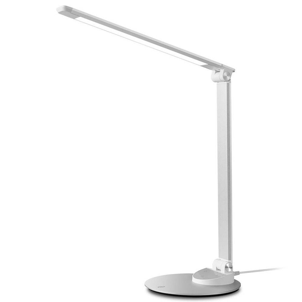 

Светодиодная настольная лампа TaoTronics TT-DL19 — 5 уровней яркости — 5 цветовых температур — зарядное устройство USB, серебристый, серебро